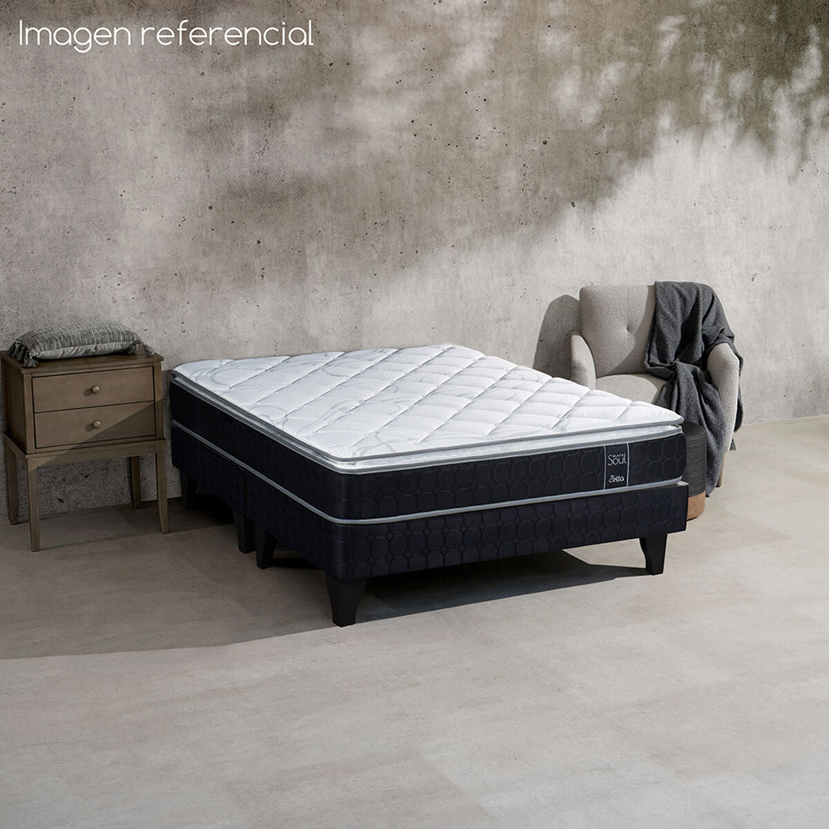 PH CELTA | Black Soul cama europea base dividida King