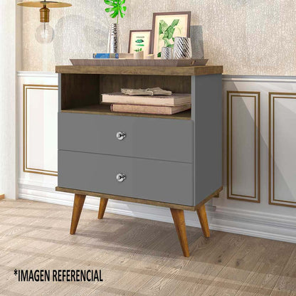 PH | Respaldo + 2 Veladores Dreams 2 Plazas Treliza Gris