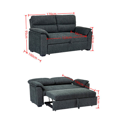 Sofá cama Danubio 2 Cuerpos Gris Oscuro