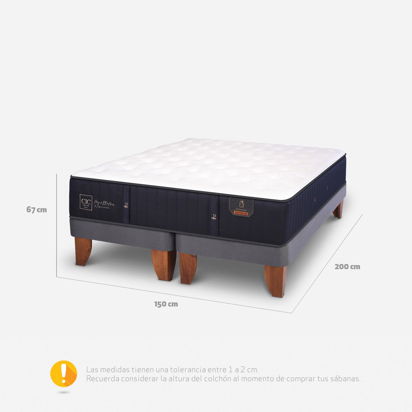 PH CIC | Premium Cama europea base dividida 2 plazas